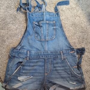 Denim Overall Shorts
